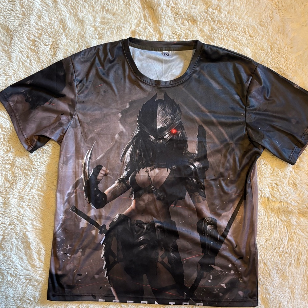 Female Warrior Graphic Tee - Black and Brown
